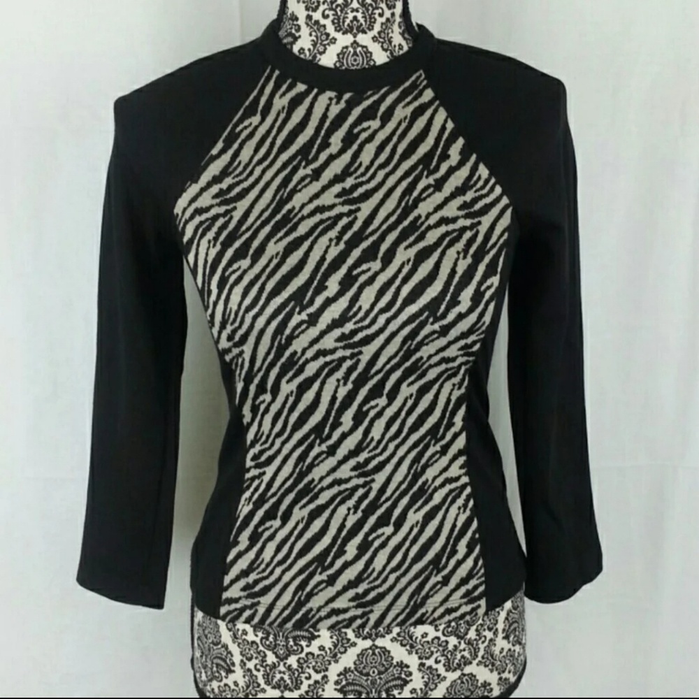 Beige Zebra Sweater Top